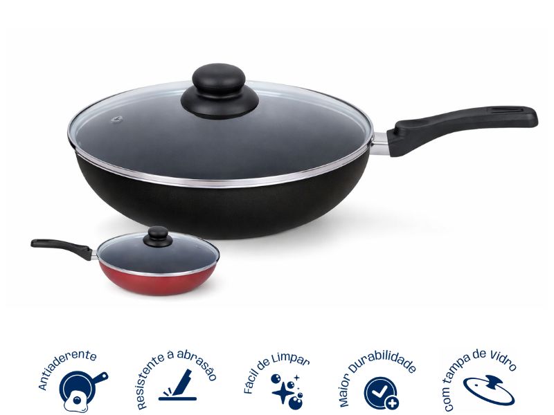 Frigideira Wok com cabo