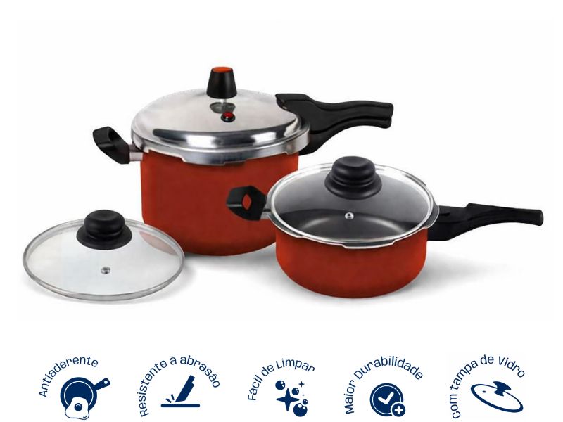 Kit de 2 Panelas de Pressão